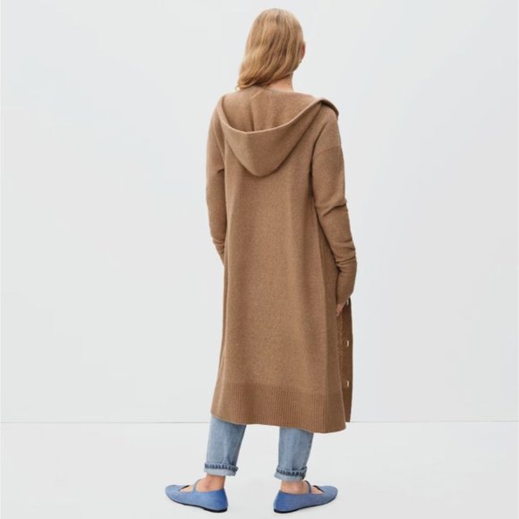 Everlane The Cozy Stretch Duster Cardigan in Camel Medium New Womens Sweater - Picture 2 of 16